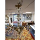 An ormolu and glass six light chandelier, diameter 60cm