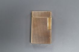 Two cased Dunhill gold plated lighters and a gold plated Dupont lighter (3)