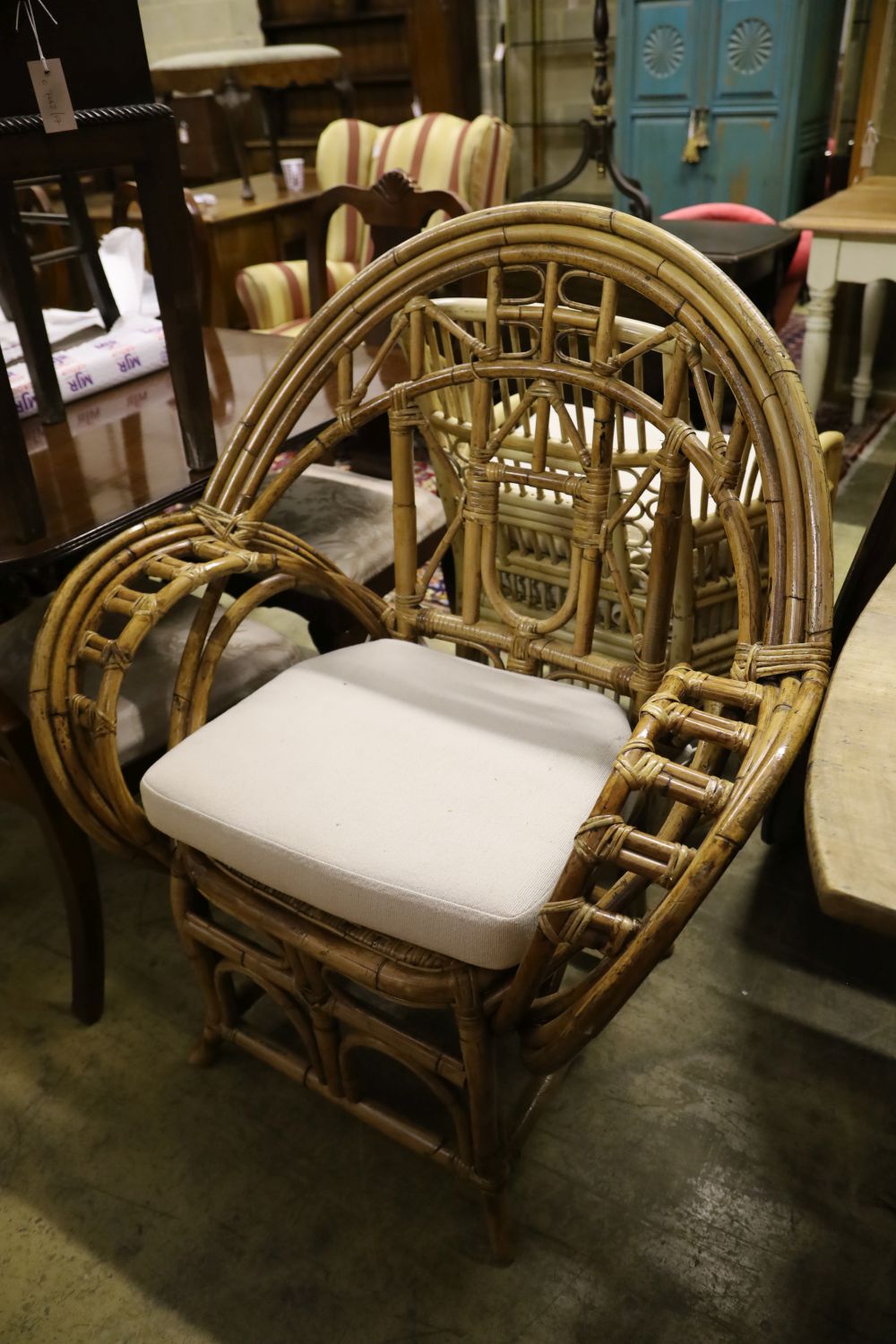 Four bamboo conservatory armchairs - Image 5 of 5