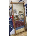 A Victorian pine framed wall mirror, 73 x 158cm