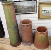 Two terracotta chimney pots and a Rhubarb forcing pot (3)