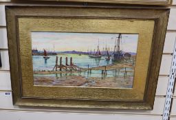 Andrew B. Donaldson (1840-1919), watercolour, Rye from Camber, monogrammed and dated 1906, label