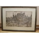 Schedel (Hartmann), 'Nuremberga', double page woodcut view of the City of Nuremberg from the