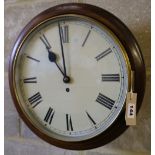 A Victorian mahogany wall dial, 37cm diameter