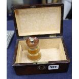 A Peugeot Freres pepper mill and a rosewood box