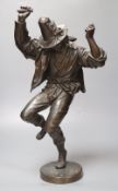 Jean Jacques Feuchere (1807-1852), bronze, Sword Dancer, foundry E. de LaBroue, signed to circular