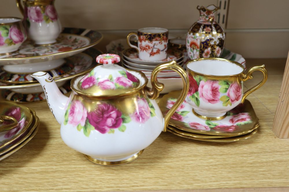 A Royal Albert Old Country Rose part tea set and a Crown Derby coffee set, two Derby comports etc. - Image 2 of 5