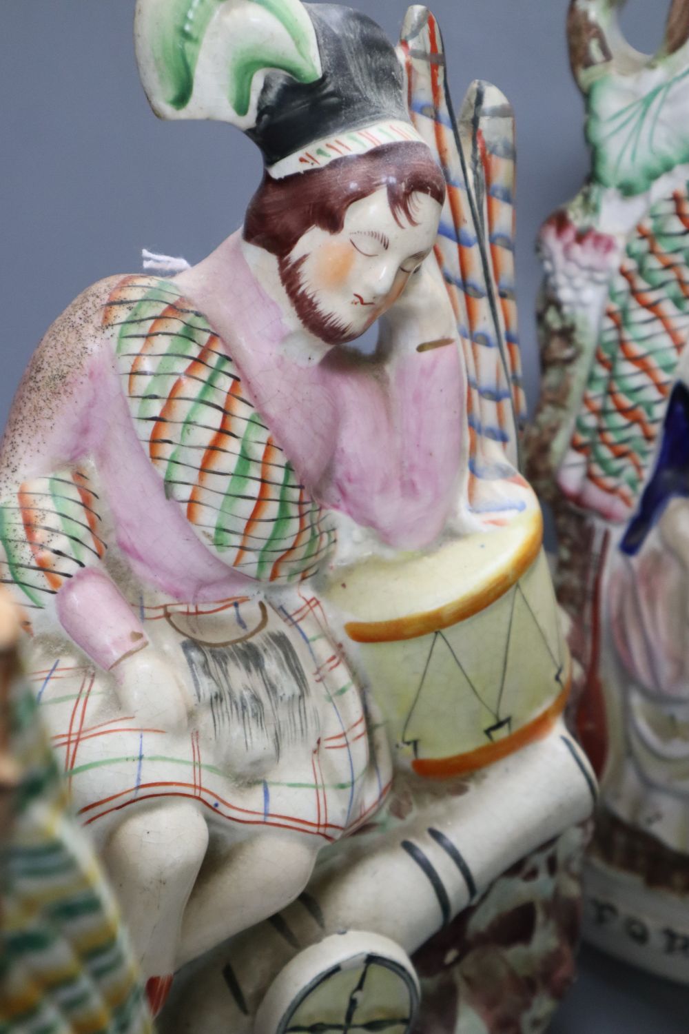 A collection of Staffordshire figures, including a flatback entitled 'Fortune Teller', height - Image 5 of 9