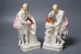 A pair of Derby figures, Shakespeare and Milton, early 19th century, height 25cm