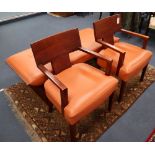 A Contemporary American Bernhardt Furniture Co. hand-made set, pair of armchairs and a bench in