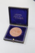 A Surrey Beekeepers Association copper medallion, awarded to L. A. Vidler, Crystal Palace, 1903