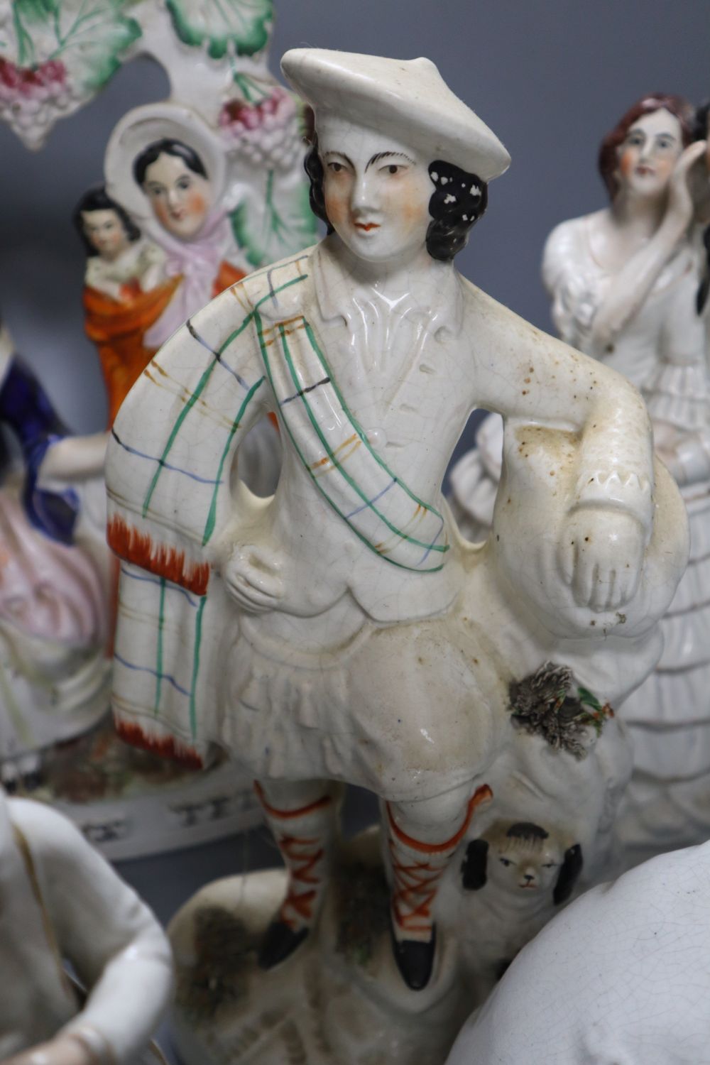 A collection of Staffordshire figures, including a flatback entitled 'Fortune Teller', height - Image 7 of 9