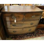 A 19th century mahogany bow-fronted small chest of drawers, width 89cm, depth 50cm, height 83cm