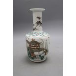 A Chinese famille verte vase inscribed with the Tang dynasty poem Kingtang Pavilion, height
