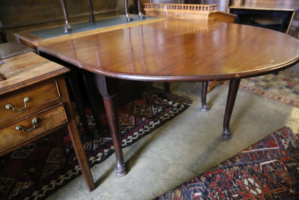 A George III mahogany pad foot oval drop leaf dining table, 170cm extended, width 120cm, height - Image 2 of 3