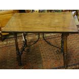 A Spanish rectangular walnut side table, width 86cm, depth 49cm, height 71cm