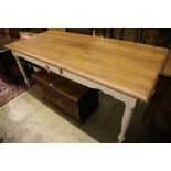A Laura Ashley painted hardwood rectangular kitchen table, width 200cm, depth 90cm, height 80cm