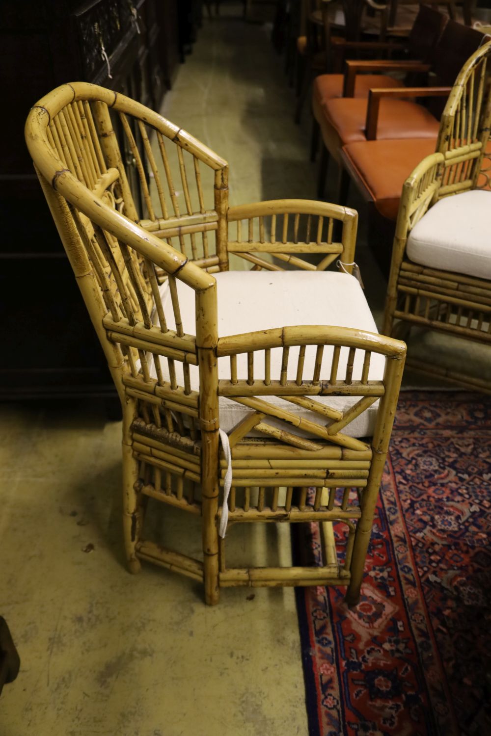 Four bamboo conservatory armchairs - Image 4 of 5