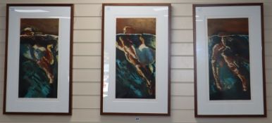 A quantity of assorted paintings and prints: Eastham, lithograph, 'Sea of Sentinels III', and two