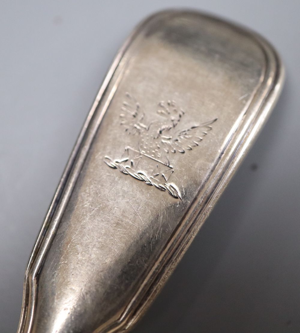 A group of assorted mainly 19th century silver flatware, including a set of six teaspoons by - Image 6 of 7