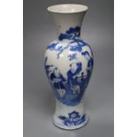 A 19th century Chinese blue and white vase, Kangxi mark