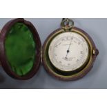 E. Saunders, 100, High Street, Oxford. A brass cased pocket barometer, cased