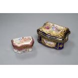 A Sèvres style porcelain box and another box