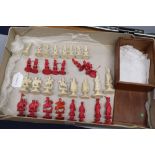 A 19th century Canton/Macau ivory chess set