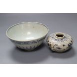 A Chinese Middle Ming Dynasty blue and white 'Lotus Flower' bowl and a Vietnamese Hoi An Hoard