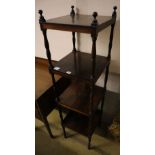 An early Victorian rosewood four tier whatnot, width 38cm depth 38cm height 148cm