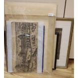 A collection of miscellaneous prints and engravings, including James Gillray, 'A Fundamental Error