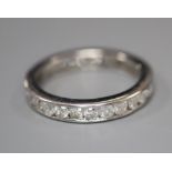 A modern 18ct white gold and diamond set full eternity ring, size M gross 2.6 grams.CONDITION:
