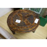 A Nigerian tribal stool, diameter 30cm height 20cm