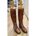 A pair of gentleman's leather riding boots, with shoe-trees, by W.Taylor, Great Portland Street,