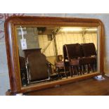 A Victorian overmantel mirror, 89 x 53cm