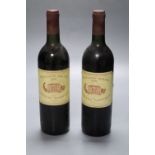 Two bottles of Pavilion Rouge, 1988 (2)