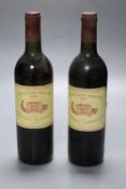 Two bottles of Pavilion Rouge, 1988 (2)