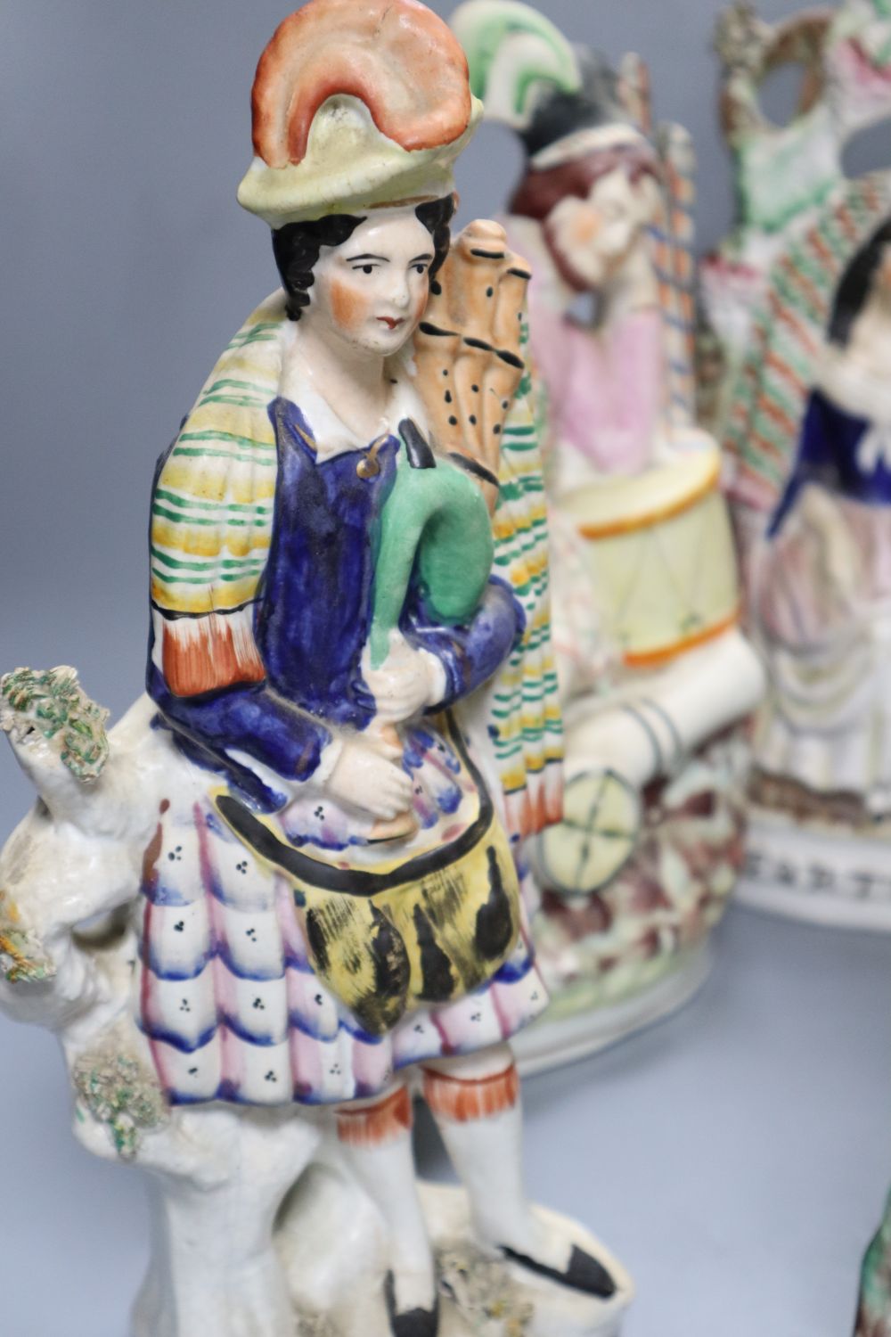 A collection of Staffordshire figures, including a flatback entitled 'Fortune Teller', height - Image 4 of 9