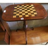 A mahogany tripod games table, width 61cm, depth 40cm, height 72cm
