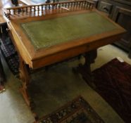 A 19th century Continental mahogany desk, width 80cm, depth 52cm, height 85cm