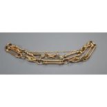 A 9ct gold oval and twist link bracelet, 23cm, 20.5 grams.