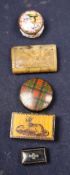 A Staffordshire enamel box and four other boxes