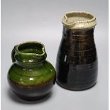 Michael Cardew (1901-1983), two stoneware pottery jugs, one of tapered cylindrical ribbed form