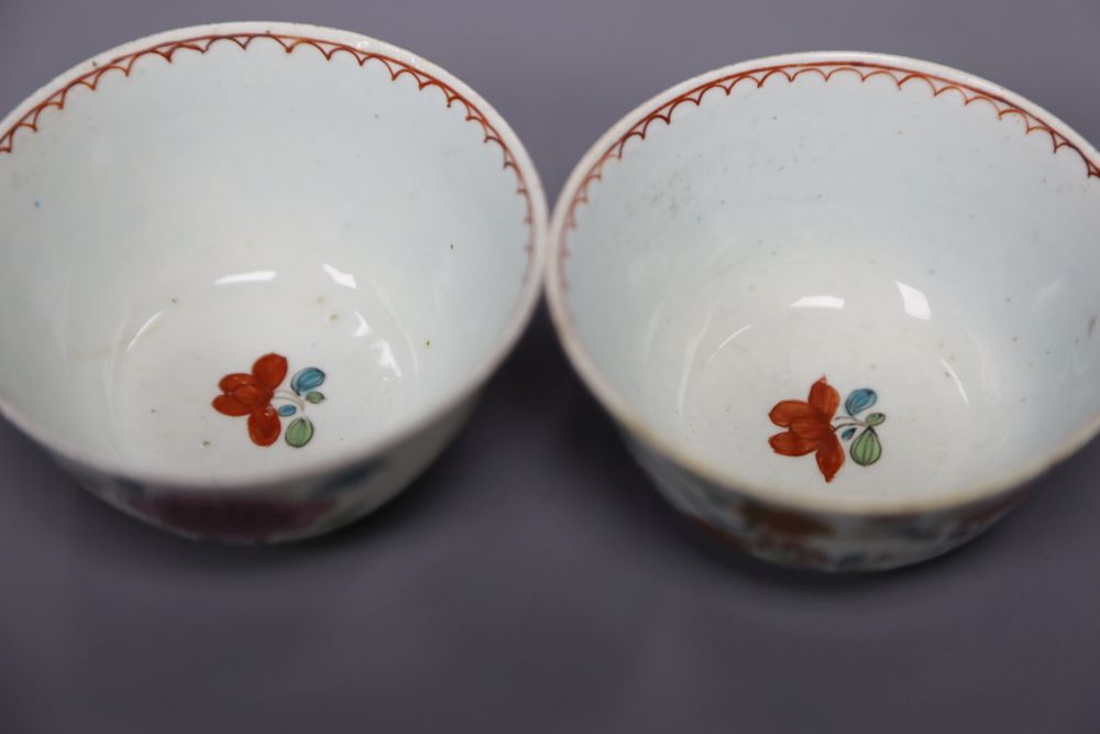 A pair of porcelain tea bowls by Chaffers, Liverpool c.1760, height 4cmCONDITION: One has minor - Image 2 of 3