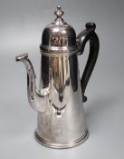 A modern silver coffee pot, C J Vander Ltd, Sheffield 1997, approx 22.3oz