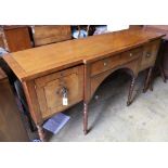 A Georgian mahogany breakfront sideboard, width 175cm, depth 51cm, height 92cm