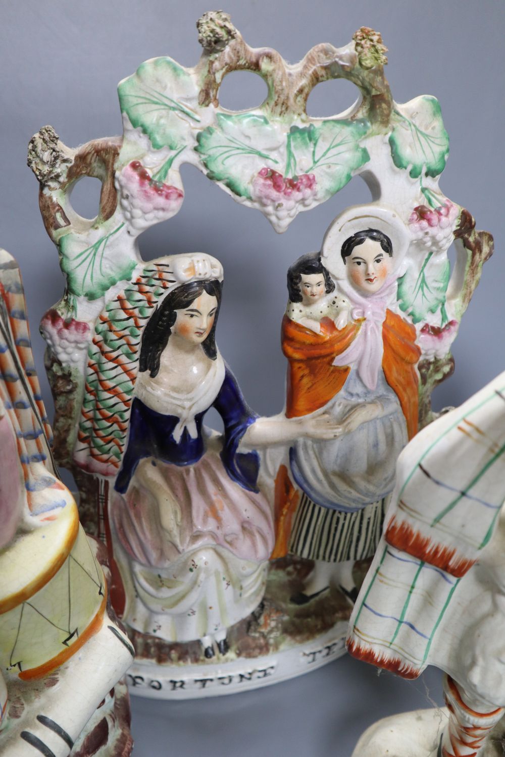 A collection of Staffordshire figures, including a flatback entitled 'Fortune Teller', height - Image 6 of 9