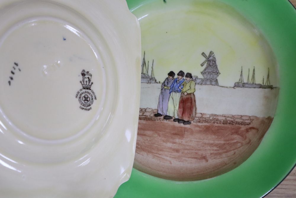 A small collection of Royal Doulton 'Dutch Harlem' seriesware and five white-glazed jelly moulds, - Image 3 of 5