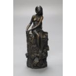 Giovanni Schoeman. A resin model of a seated nude female, dated '76, height 14cm