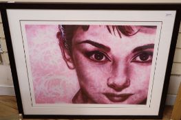 Paul Karslake FRSA (1958-2020), 'Pretty in Pink' (Audrey Hepburn), signed and numbered 18/95, Fine